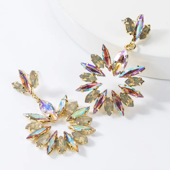 Earrings Refined by AnnaKaci Beautiful Dangle Long Almond Shaped Crystals Earrings Earrings Refined by AnnaKaci Beautiful Dangle Long Almond Shaped Crystals Earrings
