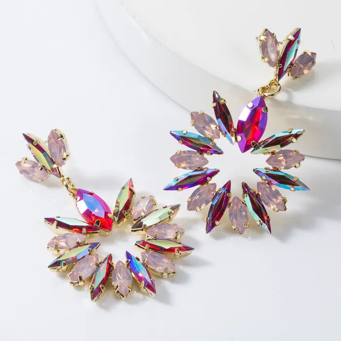 Earrings Refined by AnnaKaci Beautiful Dangle Long Almond Shaped Crystals Earrings Earrings Refined by AnnaKaci Beautiful Dangle Long Almond Shaped Crystals Earrings