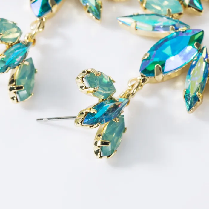 Earrings Refined by AnnaKaci Beautiful Dangle Long Almond Shaped Crystals Earrings Earrings Refined by AnnaKaci Beautiful Dangle Long Almond Shaped Crystals Earrings
