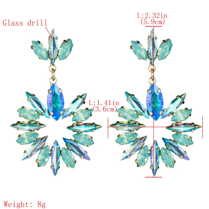 Earrings Refined by AnnaKaci Beautiful Dangle Long Almond Shaped Crystals Earrings Earrings Refined by AnnaKaci Beautiful Dangle Long Almond Shaped Crystals Earrings