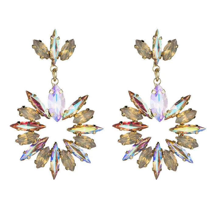 Earrings Refined by AnnaKaci Beautiful Dangle Long Almond Shaped Crystals Earrings Earrings Refined by AnnaKaci Beautiful Dangle Long Almond Shaped Crystals Earrings