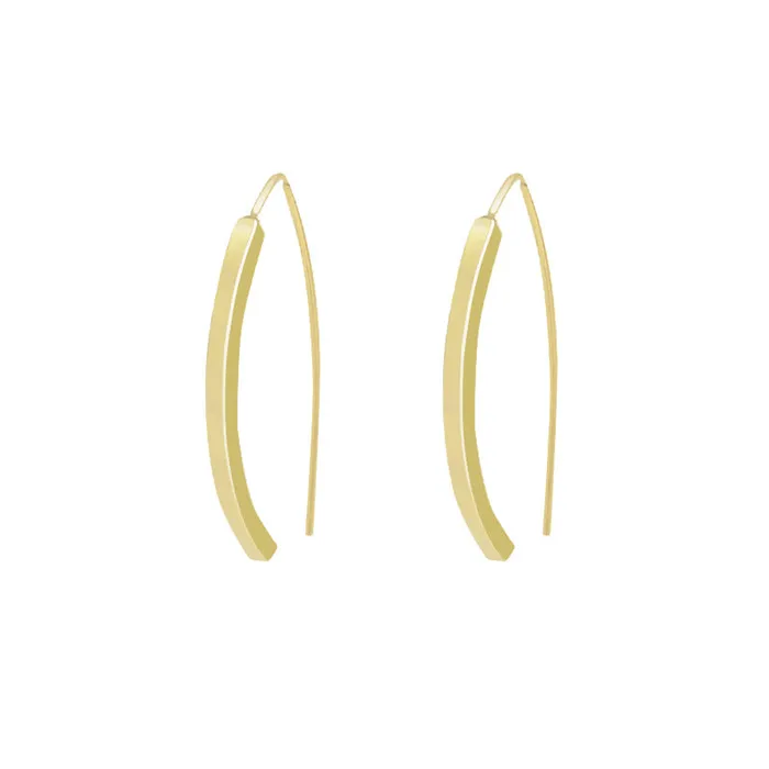 Earrings Refined by AnnaKaci Gold Simplistic Curved Retro Earrings Earrings Refined by AnnaKaci Gold Simplistic Curved Retro Earrings
