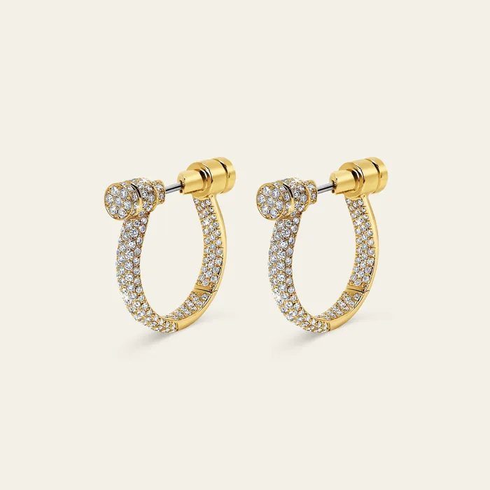Estribo Earrings Hand crafted in 18k yellow gold and set with highquality round brilliantcut white diamonds Earrings