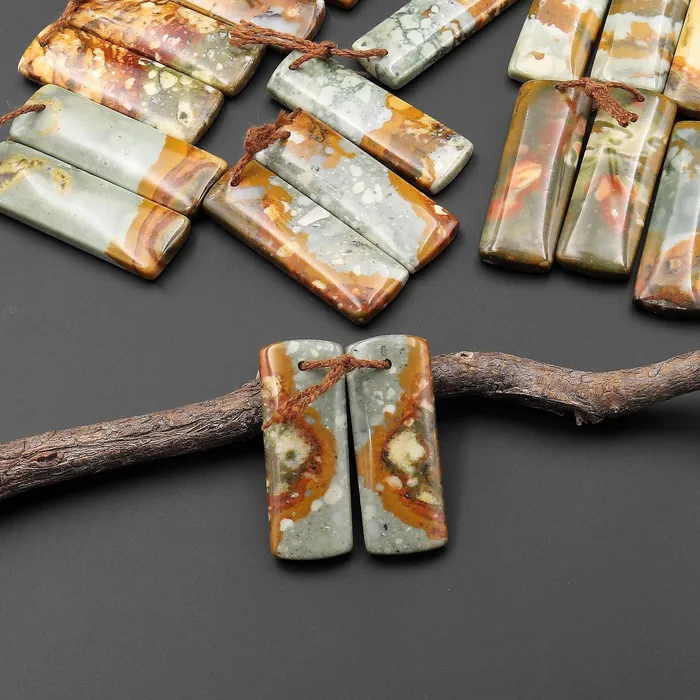 From Oregon Natural Owyhee Picture Jasper Short Rectangle Earrings Drilled Matched Gemstone Beads Pair A3 Intrinsic Trading Earrings From Oregon Natural Owyhee Picture Jasper Short Rectangle Earrings Drilled Matched Gemstone Beads Pair A3 Intrinsic Trading Earrings