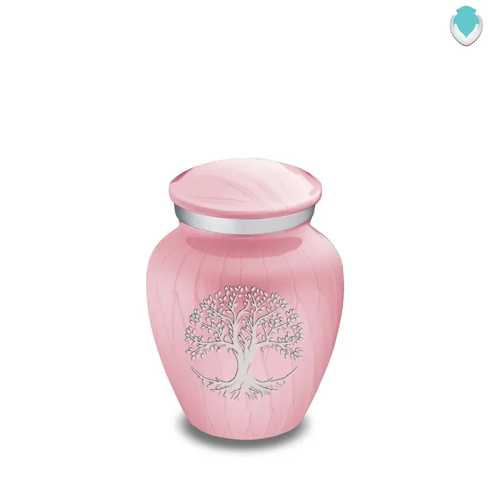 GetUrns Necklaces Keepsake Embrace Pearl Light Pink Tree of Life Cremation Urn