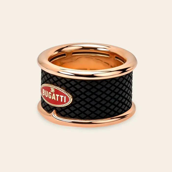Hand crafted in 18k rose gold titanium Rings Bugatti Ring