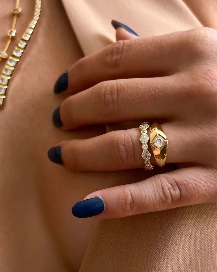 Hex Pave Disc Ring Silver Luv Aj Rings Hex Pave Disc Ring Silver Luv Aj Rings