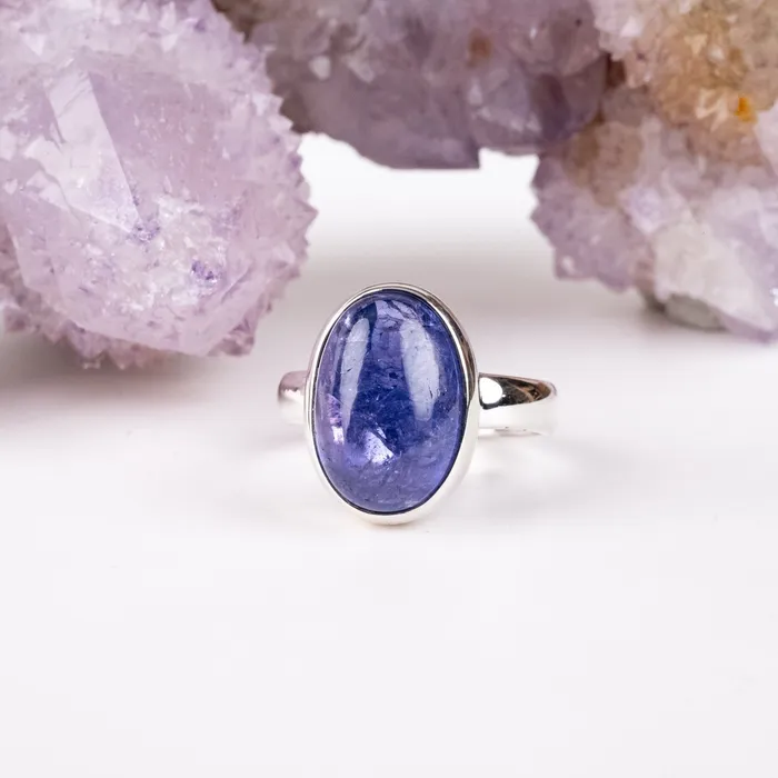 InnerVision Crystals Tanzanite Ring 17x12mm Size 9 925 Silver Rings