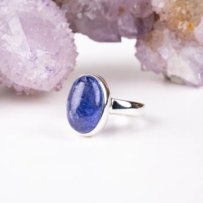 InnerVision Crystals Tanzanite Ring 17x12mm Size 9 925 Silver Rings