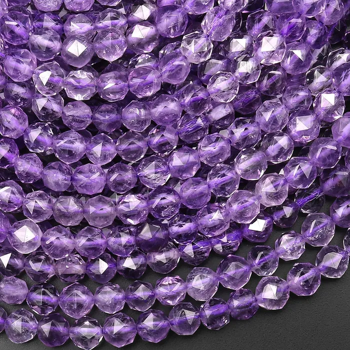 Intrinsic Trading Earrings AAA Natural Purple Amethyst Double Hearted Star Cut Faceted 6mm 8mm Rounded Beads 155 Strand Intrinsic Trading Earrings AAA Natural Purple Amethyst Double Hearted Star Cut Faceted 6mm 8mm Rounded Beads 155 Strand