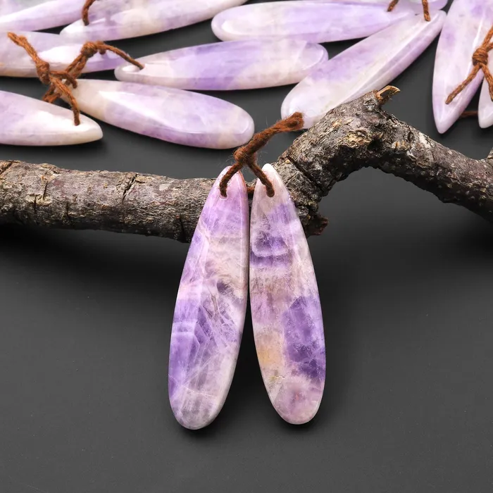 Intrinsic Trading Earrings Natural Lilac Amethyst Earring Pair Teardrop Matched Gemstone Beads Intrinsic Trading Earrings Natural Lilac Amethyst Earring Pair Teardrop Matched Gemstone Beads