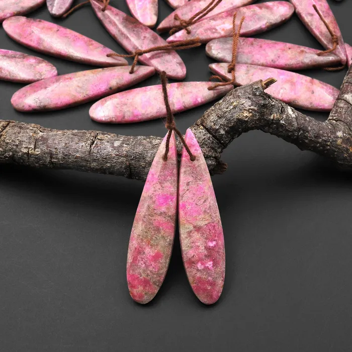 Intrinsic Trading Earrings Rare Natural Pink Cobalto Calcite Teardrop Drilled Matched Gemstone Earring Bead Pair A3 Intrinsic Trading Earrings Rare Natural Pink Cobalto Calcite Teardrop Drilled Matched Gemstone Earring Bead Pair A3