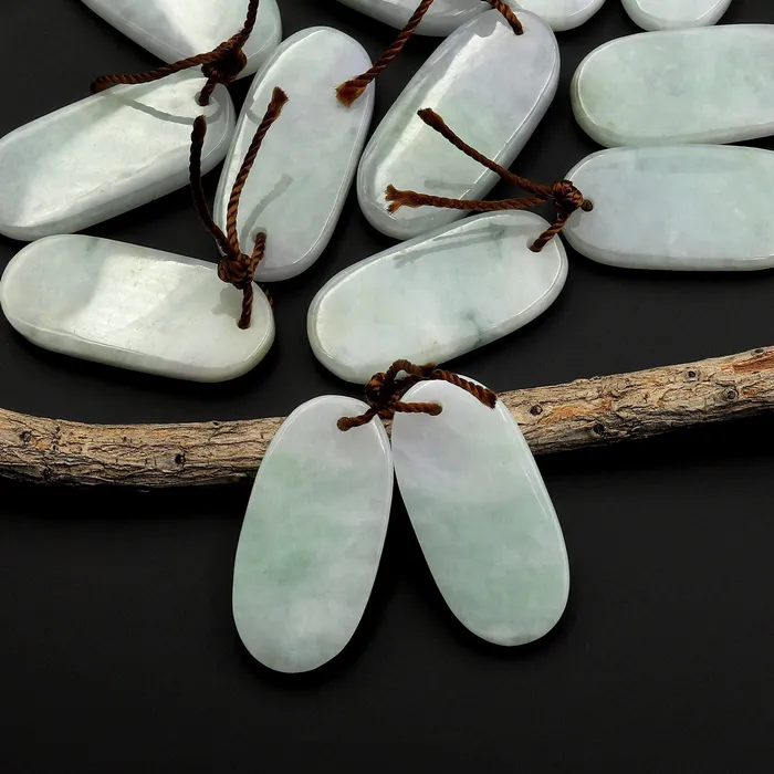 Intrinsic Trading Earrings Real Genuine Natural Burma Jade Green Long Oval Earring Pair Drilled Gemstone Matched Beads A5 Intrinsic Trading Earrings Real Genuine Natural Burma Jade Green Long Oval Earring Pair Drilled Gemstone Matched Beads A5
