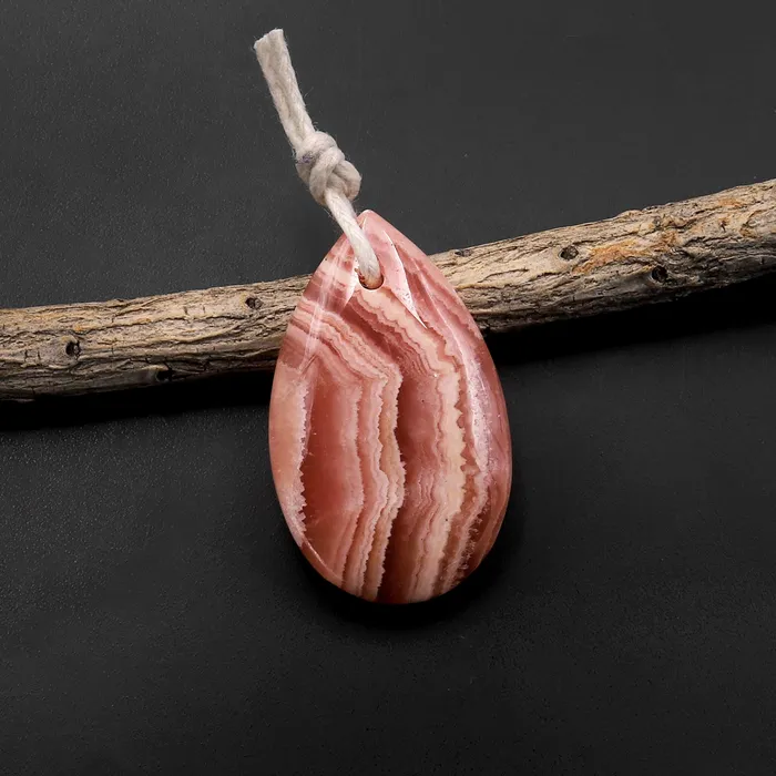 Intrinsic Trading Necklaces AAA Natural Red Rhodochrosite Teardrop Gemstone Pendant A2 Intrinsic Trading Necklaces AAA Natural Red Rhodochrosite Teardrop Gemstone Pendant A2