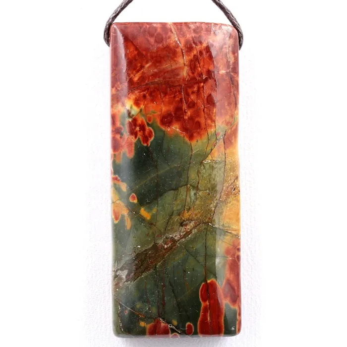 Intrinsic Trading Necklaces Natural Red Creek Jasper Pendant Top Side Drilled Long Rectangle Pendant Natural Multi Color Picasso Jasper Cherry Creek Jasper Bead