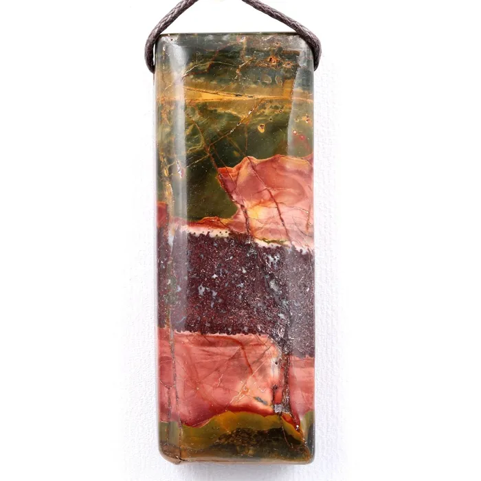 Intrinsic Trading Necklaces Natural Red Creek Jasper Pendant Top Side Drilled Long Rectangle Pendant Natural Multi Color Picasso Jasper Cherry Creek Jasper Bead