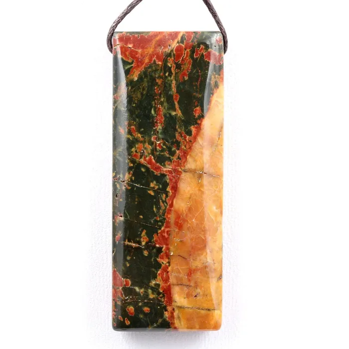 Intrinsic Trading Necklaces Natural Red Creek Jasper Pendant Top Side Drilled Long Rectangle Pendant Natural Multi Color Picasso Jasper Cherry Creek Jasper Bead