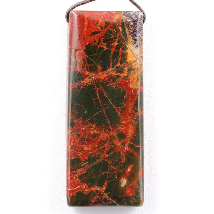Intrinsic Trading Necklaces Natural Red Creek Jasper Pendant Top Side Drilled Long Rectangle Pendant Natural Multi Color Picasso Jasper Cherry Creek Jasper Bead