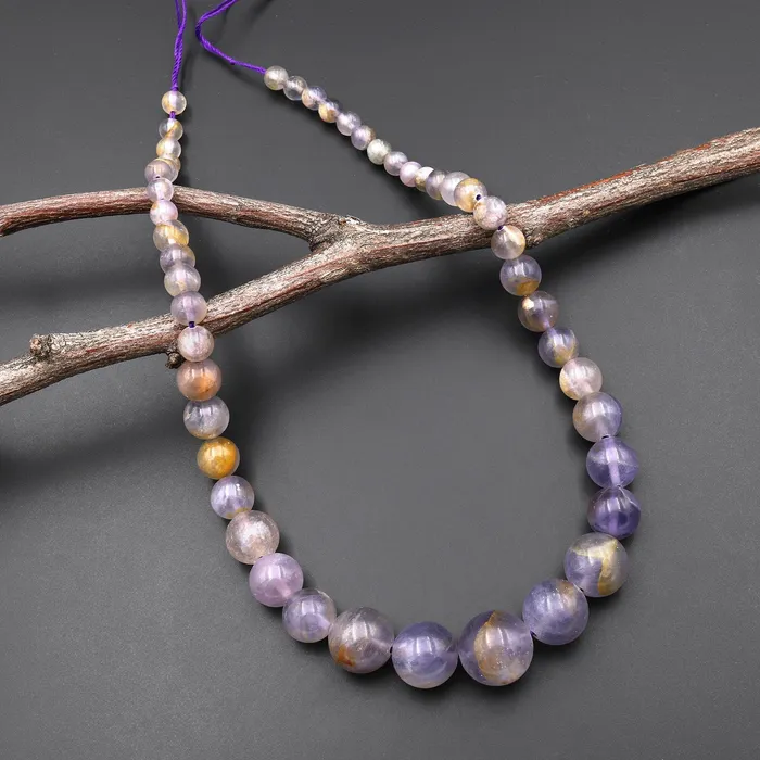Intrinsic Trading Necklaces Rare Natural Purple Fluorite Beads Graduating Smooth Round Beads 17 Necklace Strand Intrinsic Trading Necklaces Rare Natural Purple Fluorite Beads Graduating Smooth Round Beads 17 Necklace Strand