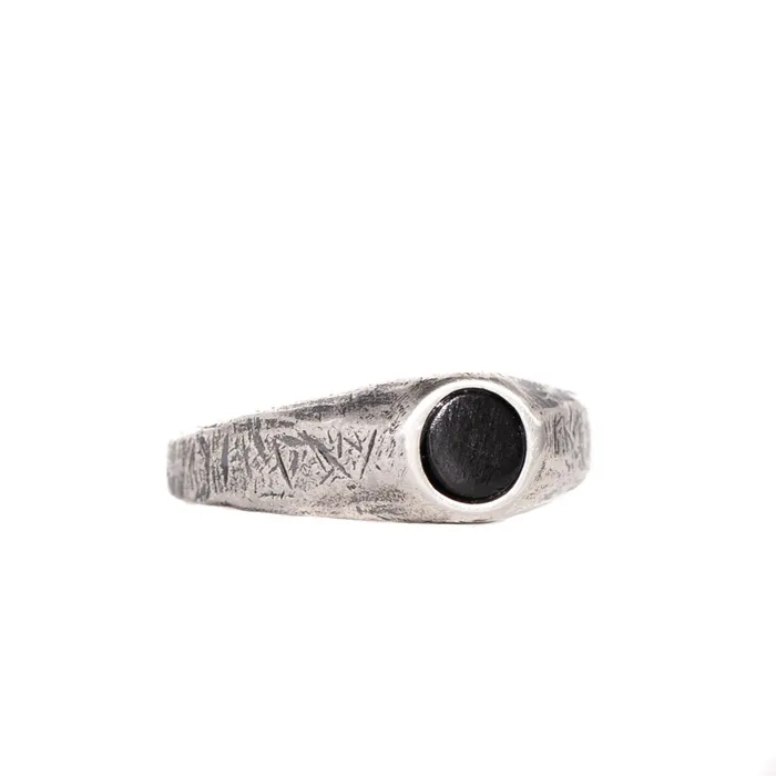 JewelryLab Rings KRTE RING W BLACK ONYX STONE 925 STERLING SILVER