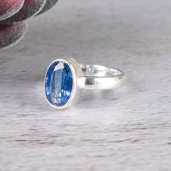 Kyanite Ring 10x7mm Size 7 925 Silver InnerVision Crystals Rings