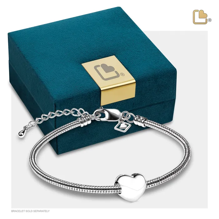 LoveUrns Treasure Bracelets LoveHeart Sterling Silver Cremation Bracelet Bead