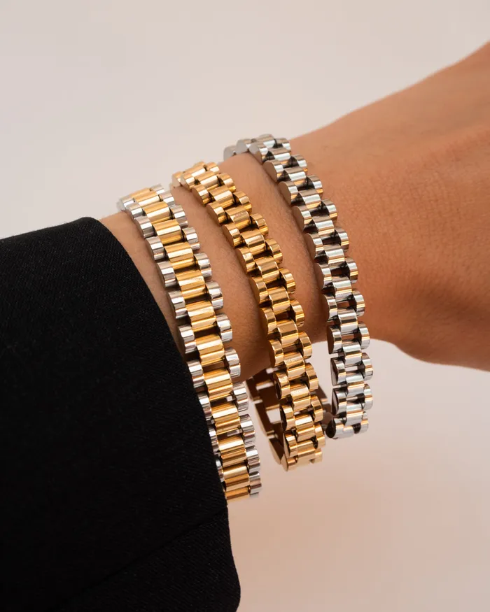 Luv Aj Bracelets Twotoned Timepiece Bracelet
