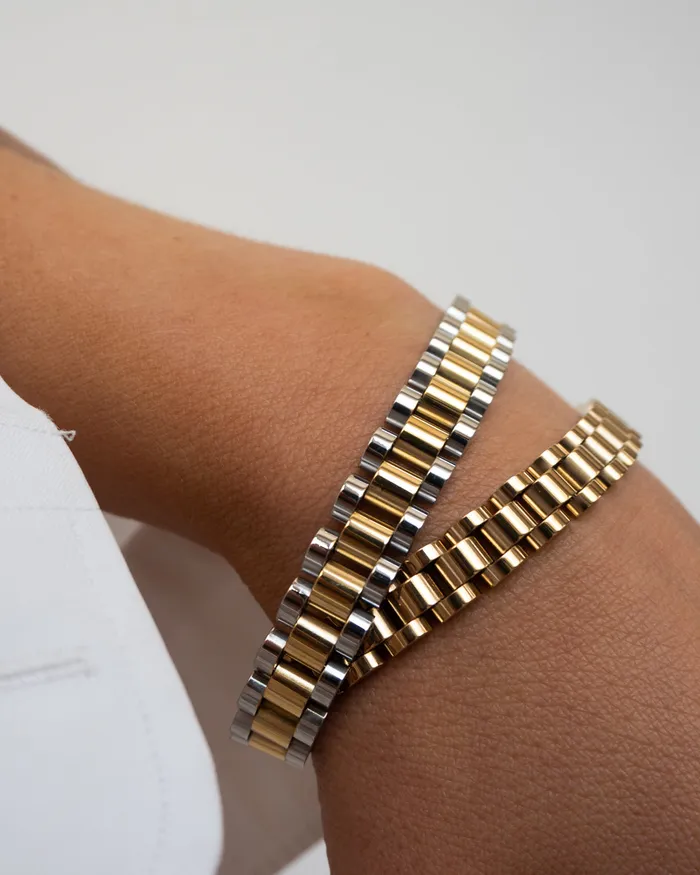 Luv Aj Bracelets Twotoned Timepiece Bracelet
