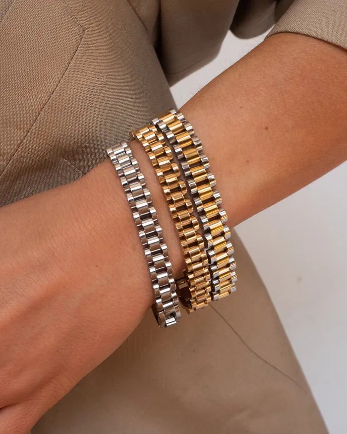 Luv Aj Bracelets Twotoned Timepiece Bracelet