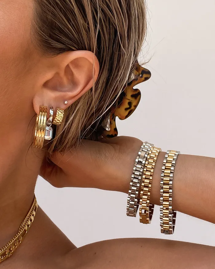 Luv Aj Bracelets Twotoned Timepiece Bracelet