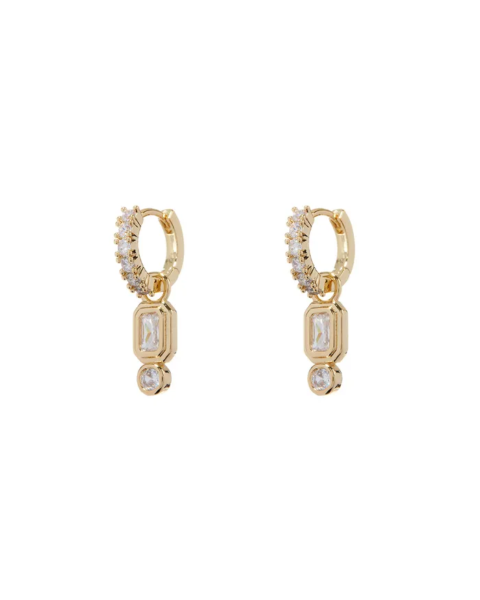 Luv Aj PreStyled Sets Pyramid Bezel Huggies Gold