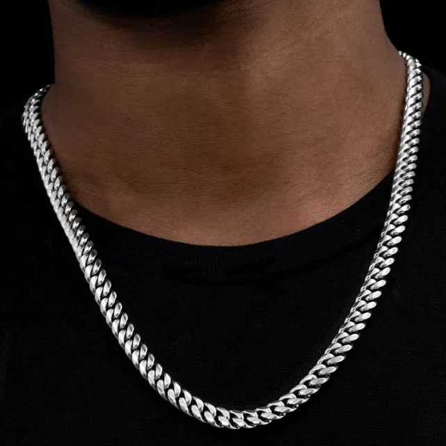 Necklaces 8mm White Gold Cuban Chain SpicyIce
