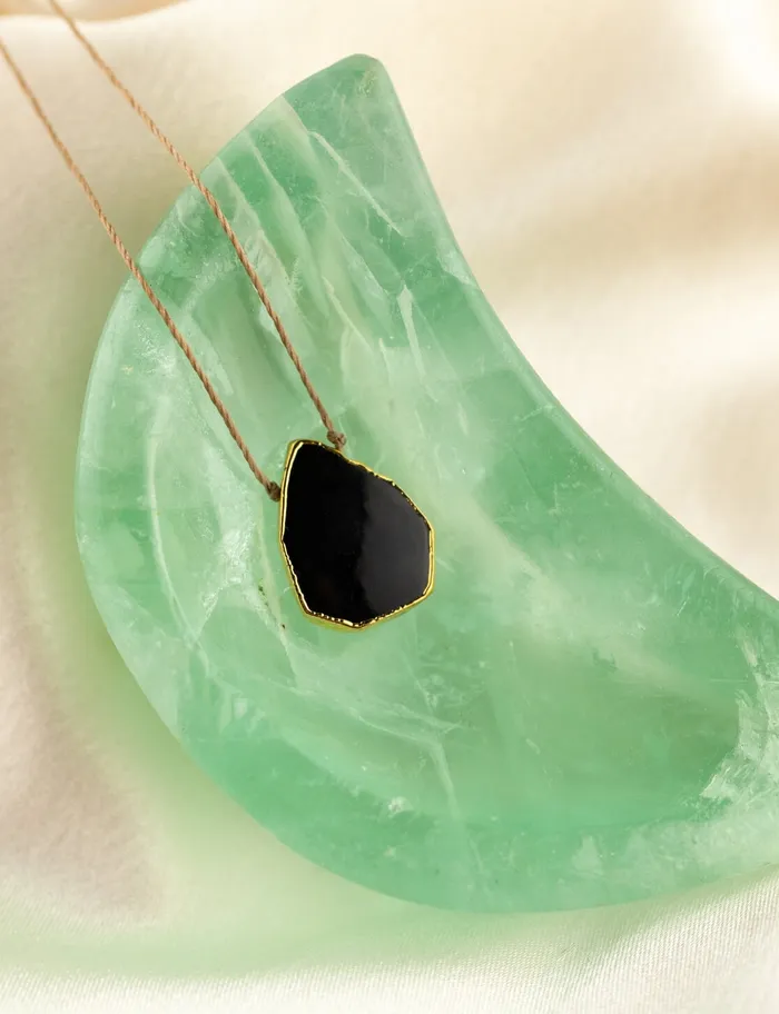 Necklaces Black Onyx Alchemy Necklace for Stress Relief SoulKu