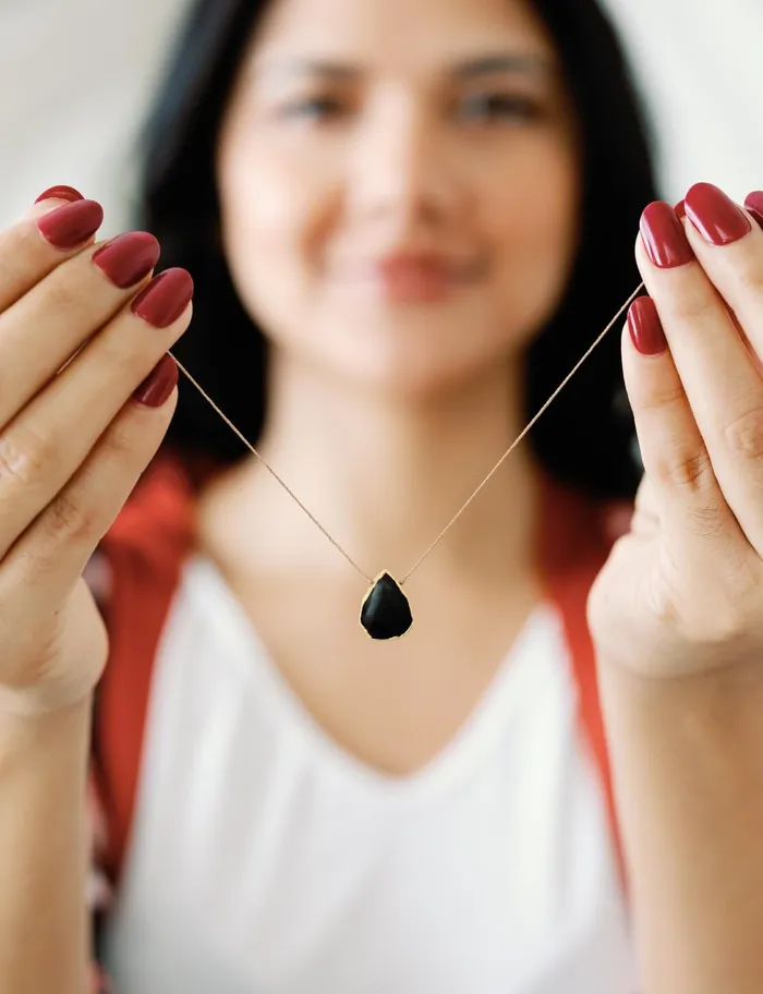 Necklaces Black Onyx Alchemy Necklace for Stress Relief SoulKu