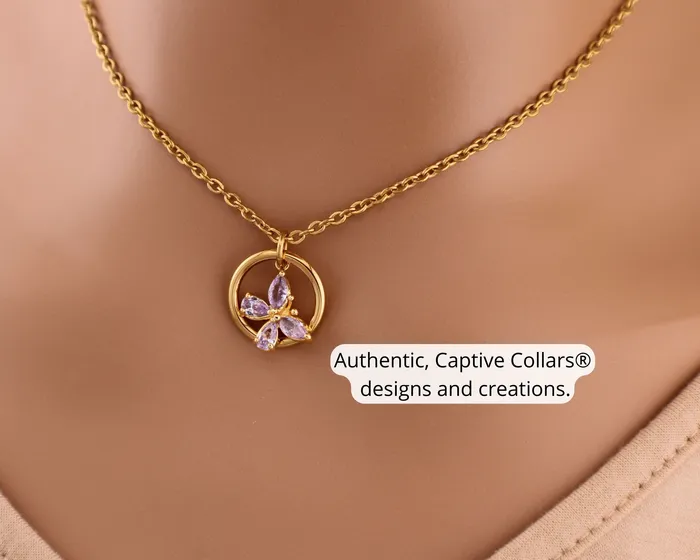 Necklaces Captive Collars Butterfly Gem Necklace