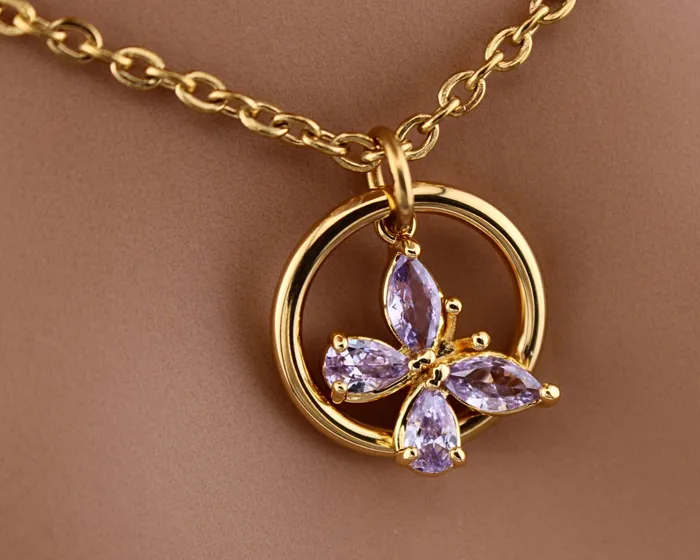 Necklaces Captive Collars Butterfly Gem Necklace