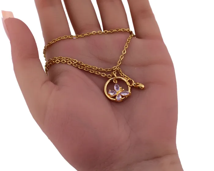 Necklaces Captive Collars Butterfly Gem Necklace