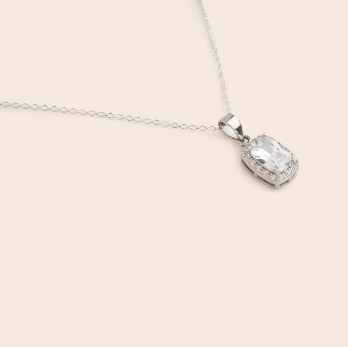 Necklaces Gemlet Rectangle CZ Necklace Necklaces Gemlet Rectangle CZ Necklace