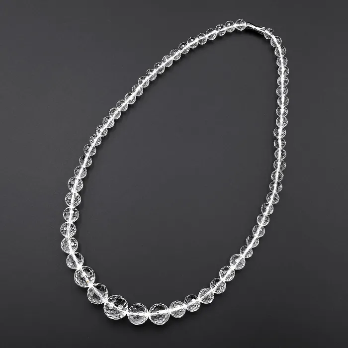 Necklaces Intrinsic Trading Faceted Natural Rock Quartz Round Beads Real Genuine Super Clear Crystal Quartz AAA Graduated Necklace 18 A1 Necklaces Intrinsic Trading Faceted Natural Rock Quartz Round Beads Real Genuine Super Clear Crystal Quartz AAA Graduated Necklace 18 A1