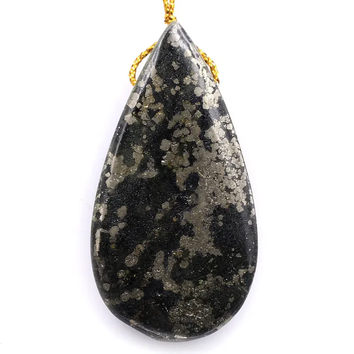 Necklaces Intrinsic Trading Rare Natural Pyrite in Magnetite Teardrop Pendant Necklaces Intrinsic Trading Rare Natural Pyrite in Magnetite Teardrop Pendant