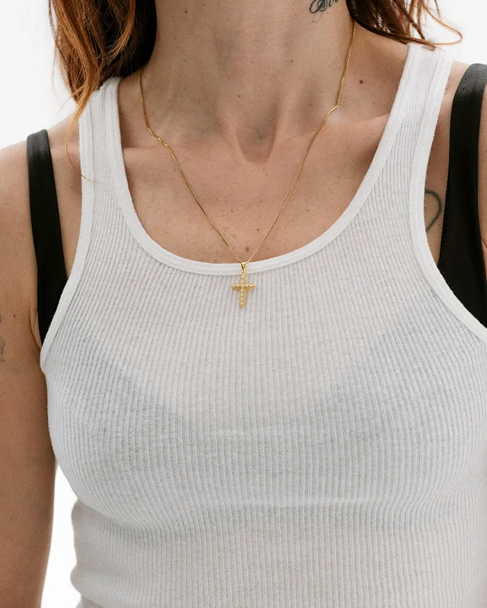 Necklaces Luv Aj Coco Cross Necklace Gold Necklaces Luv Aj Coco Cross Necklace Gold