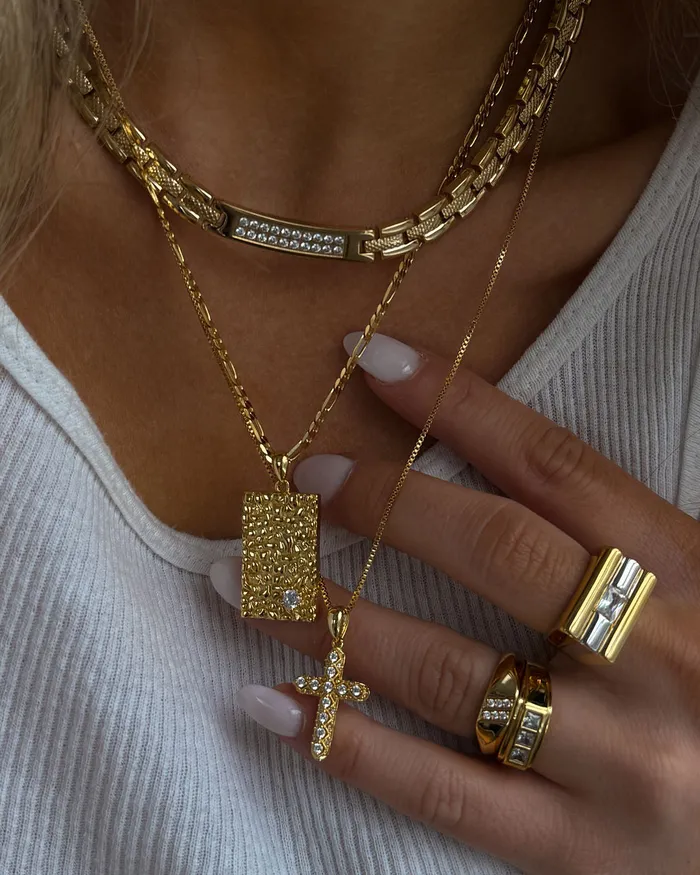 Necklaces Luv Aj Coco Cross Necklace Gold Necklaces Luv Aj Coco Cross Necklace Gold