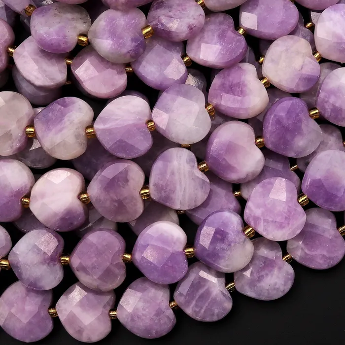 Necklaces Natural Purple Lepidolite Faceted Heart Beads 12mm Gemstone 155 Strand Intrinsic Trading Necklaces Natural Purple Lepidolite Faceted Heart Beads 12mm Gemstone 155 Strand Intrinsic Trading