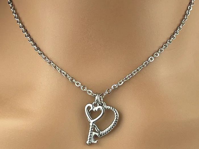 Necklaces Rope Heart and Key Captive Collars