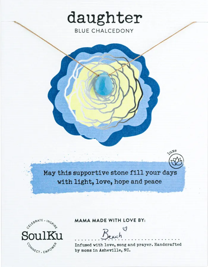Necklaces SoulKu Blue Chalcedony Luxe Necklace for Daughter