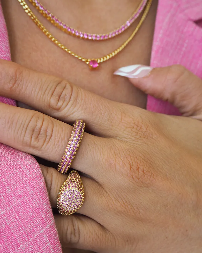 Pave Amalfi Ring Pink Gold Luv Aj Rings Pave Amalfi Ring Pink Gold Luv Aj Rings