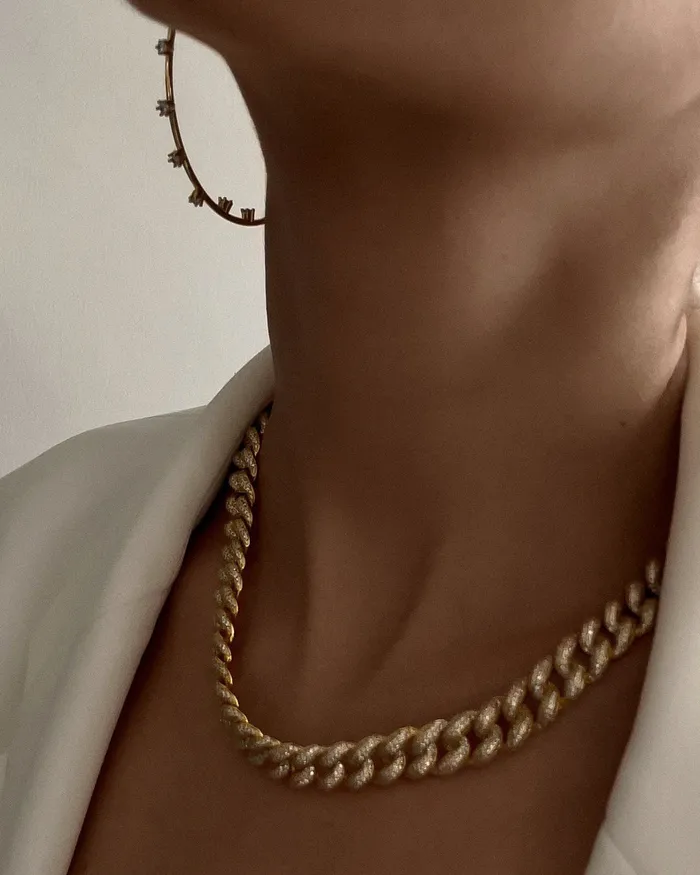 Pave Cuban Link Necklace Silver Luv Aj Necklaces Pave Cuban Link Necklace Silver Luv Aj Necklaces