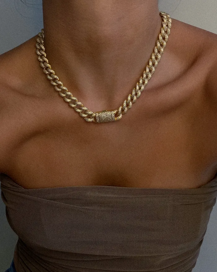 Pave Cuban Link Necklace Silver Luv Aj Necklaces Pave Cuban Link Necklace Silver Luv Aj Necklaces
