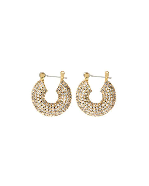 PreStyled Sets Luv Aj Pave Mini Donut Hoops Gold