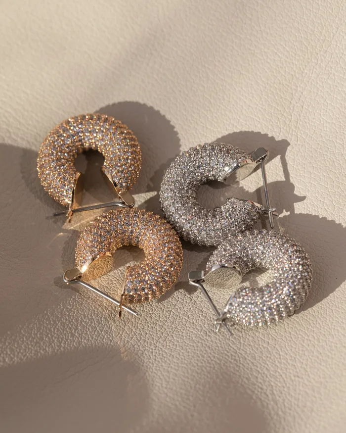PreStyled Sets Luv Aj Pave Mini Donut Hoops Gold